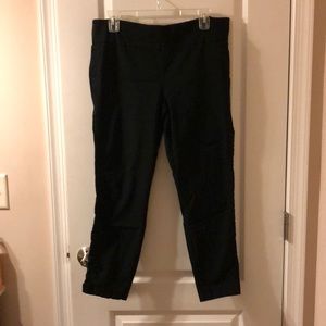 Black pull on work pants cropped